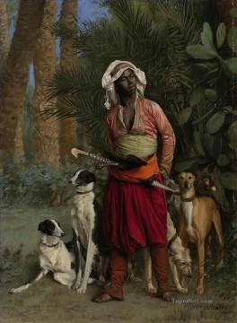 greek Painting - The Negro Master of the Hounds Greek Arabian Orientalism Jean Leon Gerome